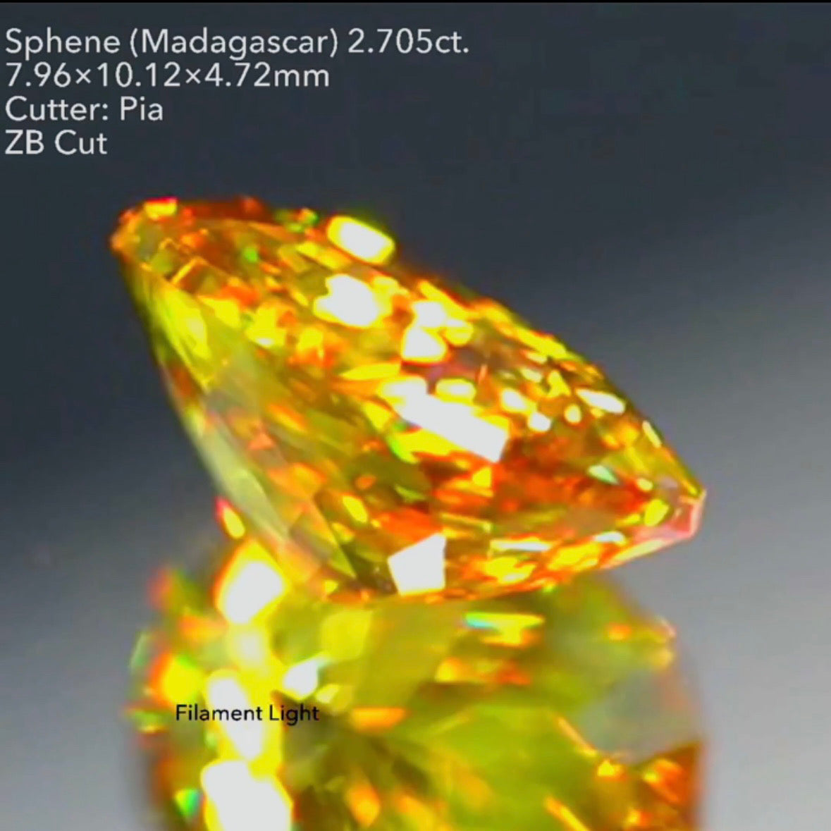 マダガスカル産スフェーン 2.705ct ZBカット ピアッちゃん作品