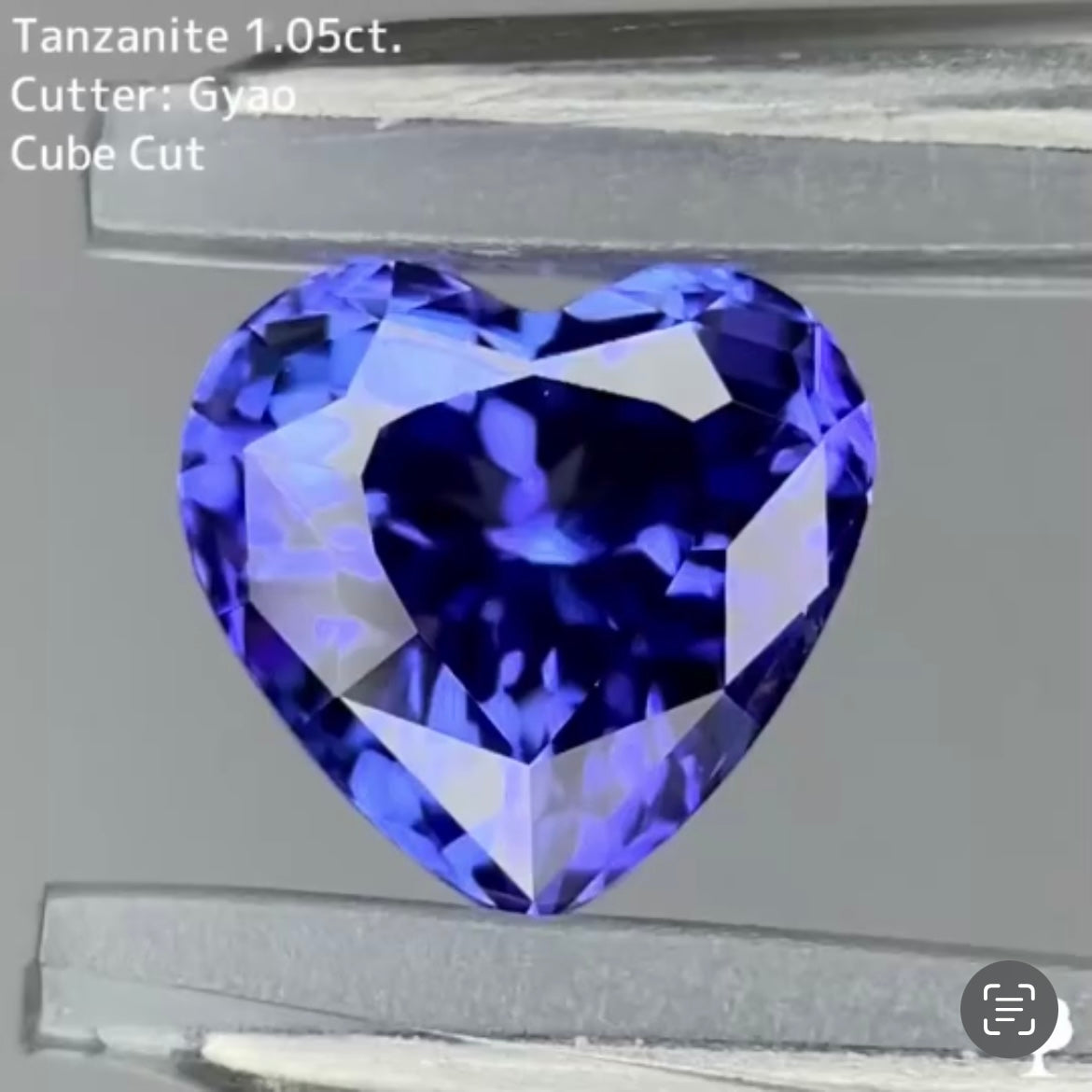 お手本のような美シェイプの美色ハート★タンザナイト 1.05ct ゲオちゃん【Cube cut】