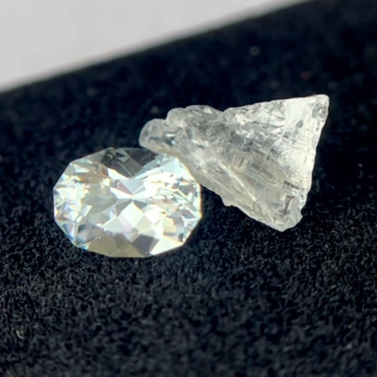 セット特集からオークションへ❗️【セット14】カット&原石“カラーレスベリル”堪能セット✨ゴッシェナイト2個計4.26ct💎💎本店特典付き『クーポン or ZB』のご利用もOKです❗️