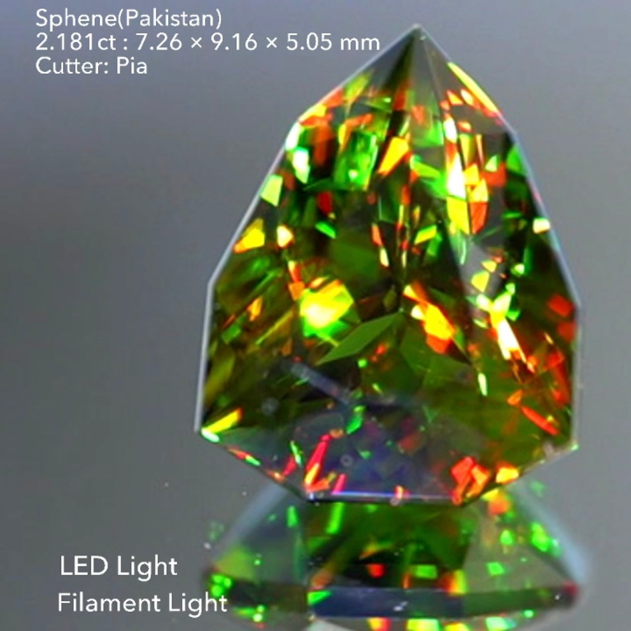 【まるでXmasツリー】パキスタンスフェーン2.181ct (マンダリンオリエンタル個展開催特別出品)