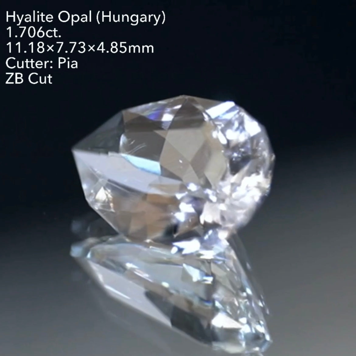 ペアシェイプZBカット★1.5ctアップの大粒!ハンガリー産ハイアライトオパール 1.706ct ★
