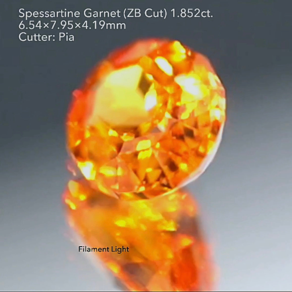 暗みナシ!鮮やかなマンダリンカラー🍊スペサタイトガーネット 1.852ct ZBカット ピアッちゃん作品