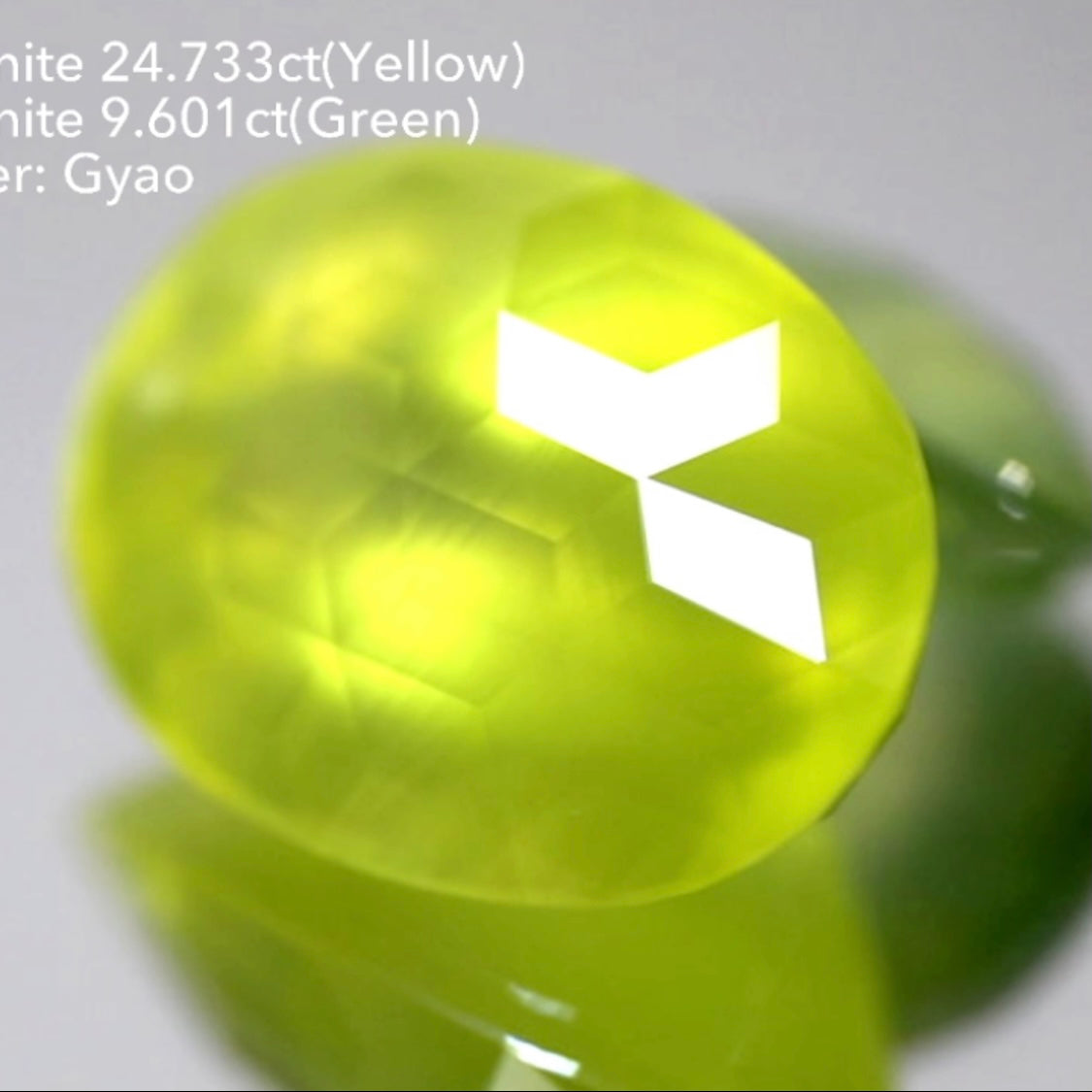 【SOLD OUT】傑作👏両面キューブの大粒イエロープレナイト24.733ct💎ゲオちゃん作品