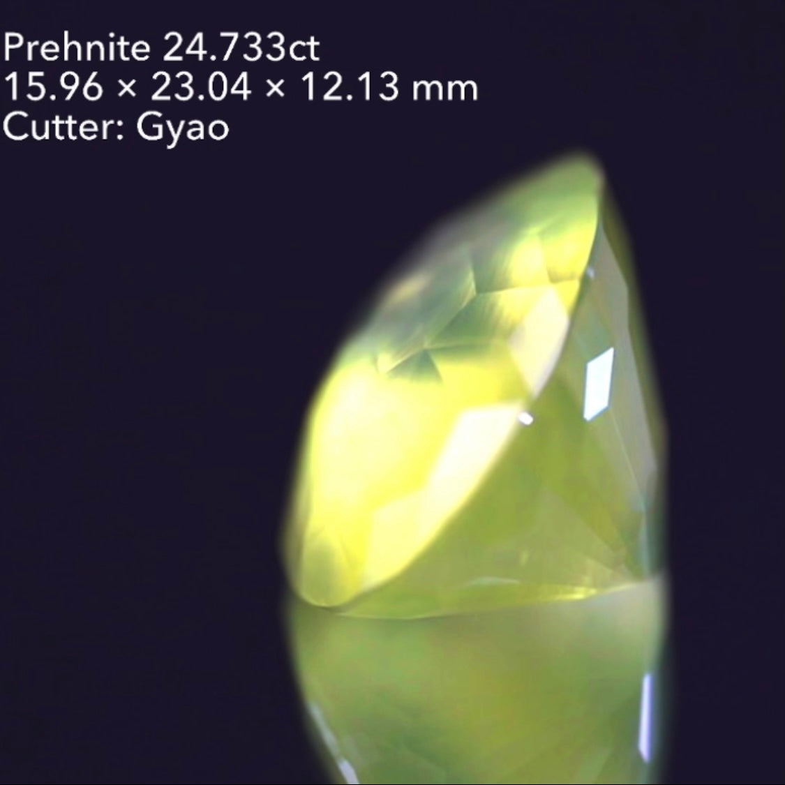 【SOLD OUT】傑作👏両面キューブの大粒イエロープレナイト24.733ct💎ゲオちゃん作品