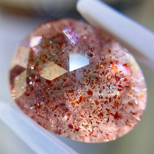 いちご型オーバル🍓キューブカットのストロベリークォーツ5.08ct✨ゲオちゃん作品🎁お昼のチハルームでご紹介💖