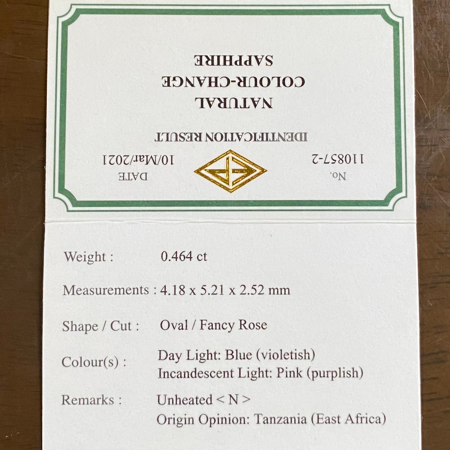 美しい地色と抜群の色変わり👍非加熱カラーチェンジサファイア0.464ct💎ピアッちゃん作品✨