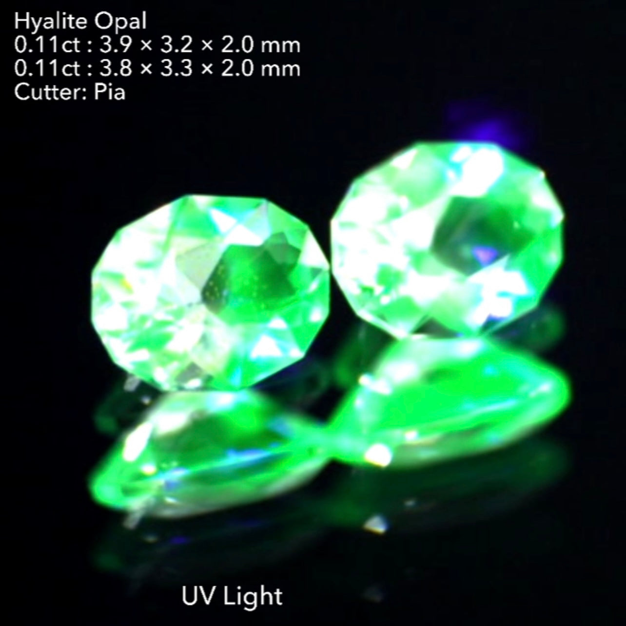 【貴重な2個セット】ファンシーカット仕上げのハイアライトオパール2個計0.22ct💎💎ピアッちゃん作品✨