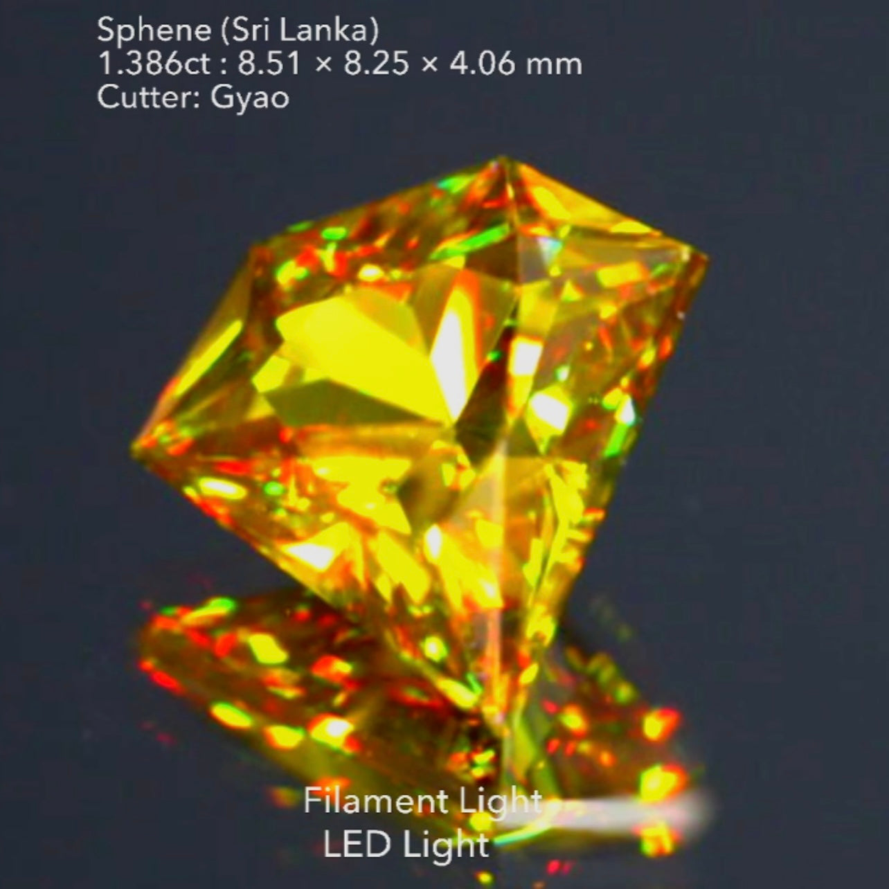 【SOLD OUT】宝石形💎スリランカ産スフェーン1.386ct✨ピアッちゃん作品🌈こちらはお問合せ一番乗り特価でご紹介です♪