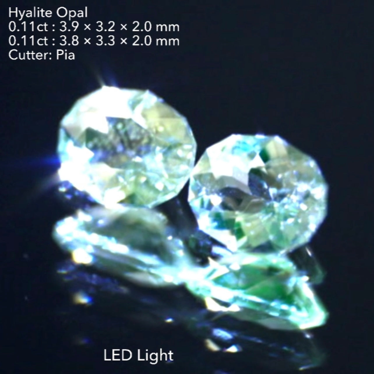 【貴重な2個セット】ファンシーカット仕上げのハイアライトオパール2個計0.22ct💎💎ピアッちゃん作品✨