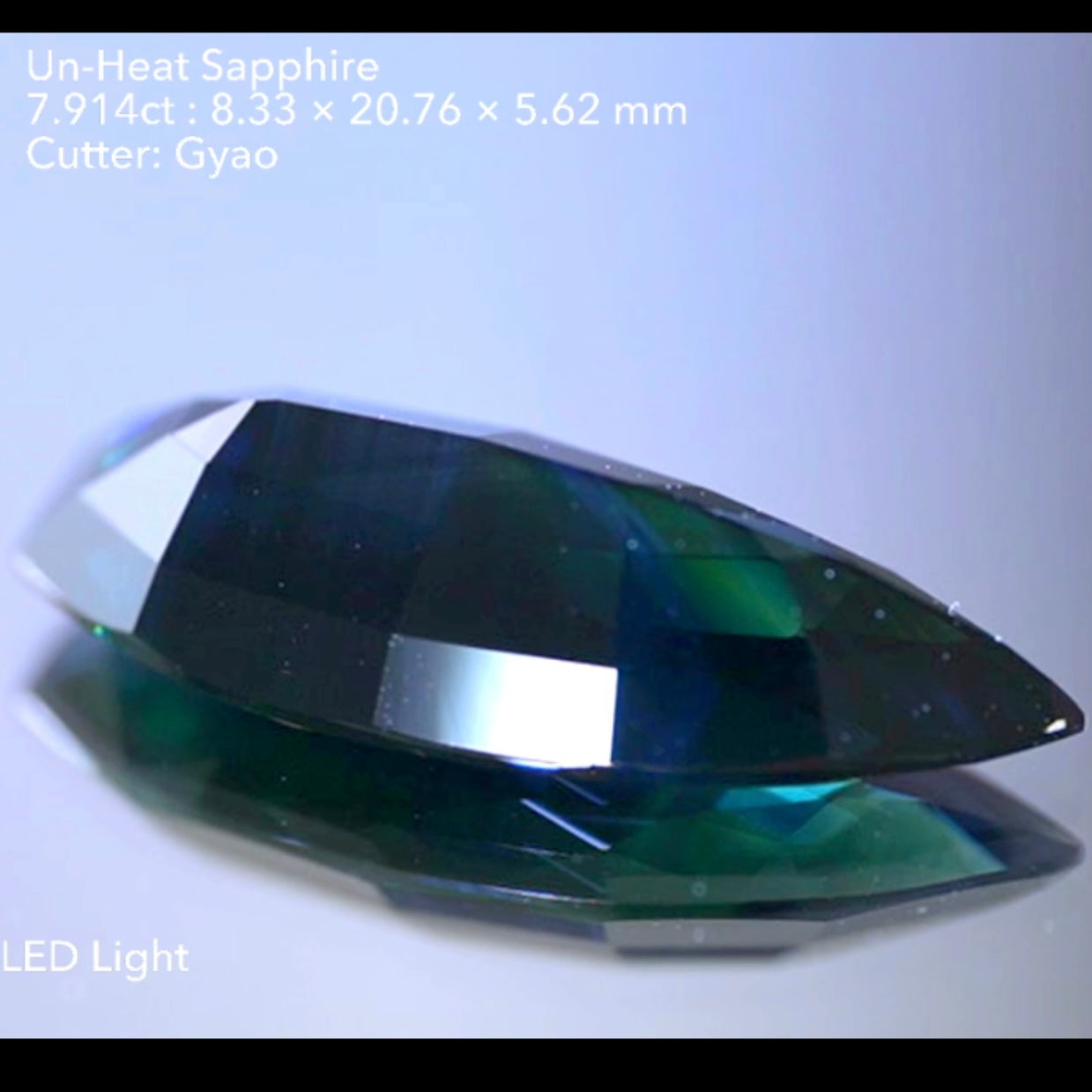 非加熱サファイア 7.914ct★金色に近いシーンも出るGTJ歴史の一つに残るサファイア通向けの逸品