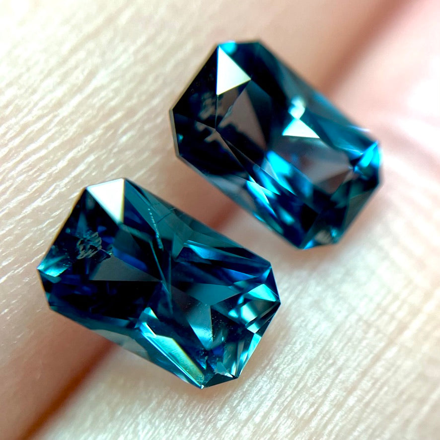 💖 「オクタゴン」ロンドンブルートパーズセット計1.91ct💙ピアッちゃん作品✨