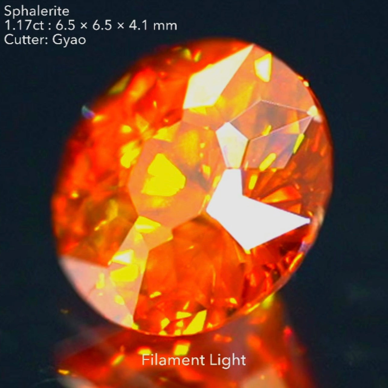 両面変則キューブ仕上げ🎁✨スファレライト1.17ct✨タンジェリンオレンジカラーも魅力的👍ゲオちゃん作品