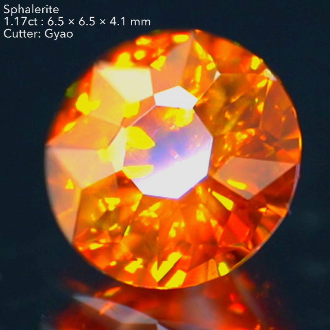 両面変則キューブ仕上げ🎁✨スファレライト1.17ct✨タンジェリンオレンジカラーも魅力的👍ゲオちゃん作品