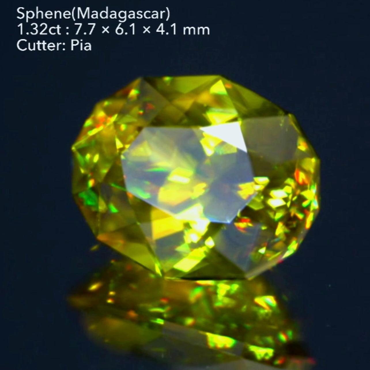 ファンシーカットから放たれる“GTQファイアー”✨👍スフェーン(マダガスカル産)1.32ct💎ピアッちゃん作品✨本店特典付き『クーポン or ZB』のご利用もOKです❗️