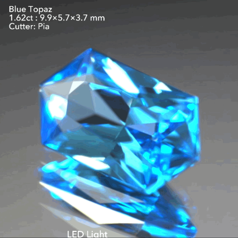 長い6角形「ロングヘキサゴン」✨ブルートパーズ1.62ct💎ピアッちゃん作品