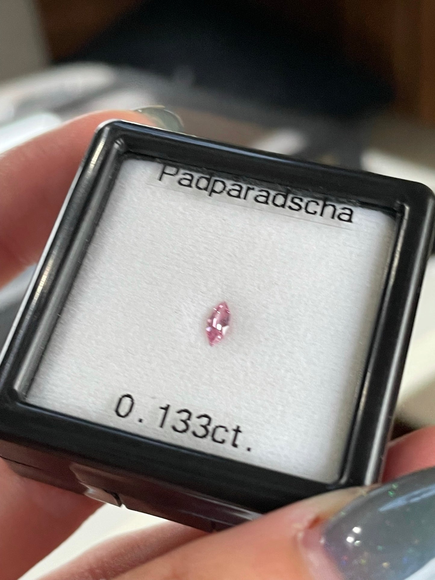 可憐なマーキスに花蓮なピンク🪷✨パパラチァサファイア0.133ct ピアッちゃん作品