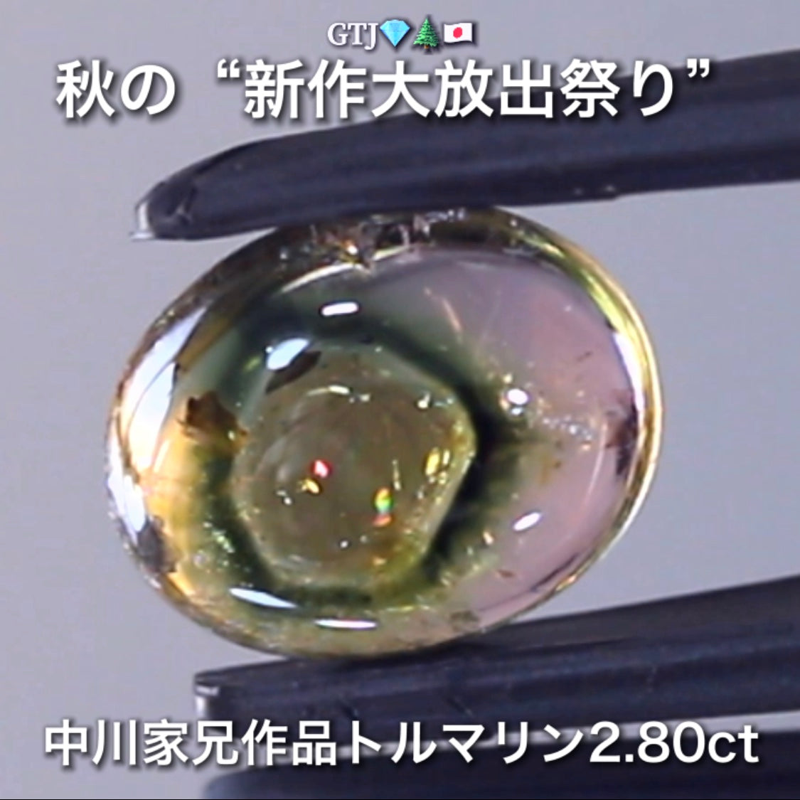 虹入り結晶2.80ct🌈楽しいトルマリン特集💎✨こちらはGemTreeAuctionでご紹介で〜す♬秋の“新作大放出祭り🍁”こちらは本日21:10終了です⏰