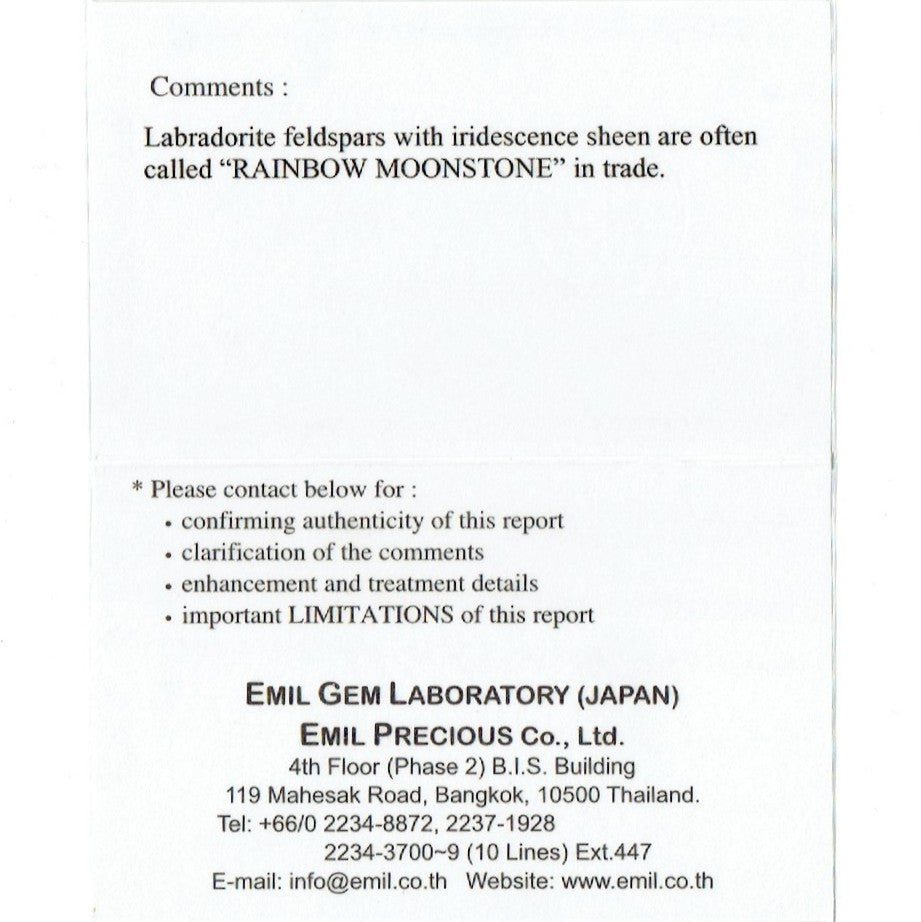 【SOLD OUT】🌈🌈2本の虹が走るレインボームーンストーン1.594ct✨ピアッちゃん作品👍LIVE中お問合せ一番乗り特価でご紹介です♪