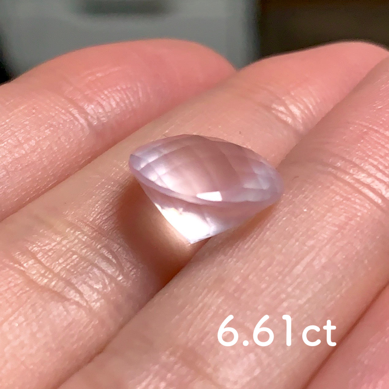 【動画紹介品】コチラは6.61ct🍀今朝届いたばかり🎶師匠作品⭐️眩(くらら)カットとローズクォーツの優しい雰囲気が超ラブリー💖