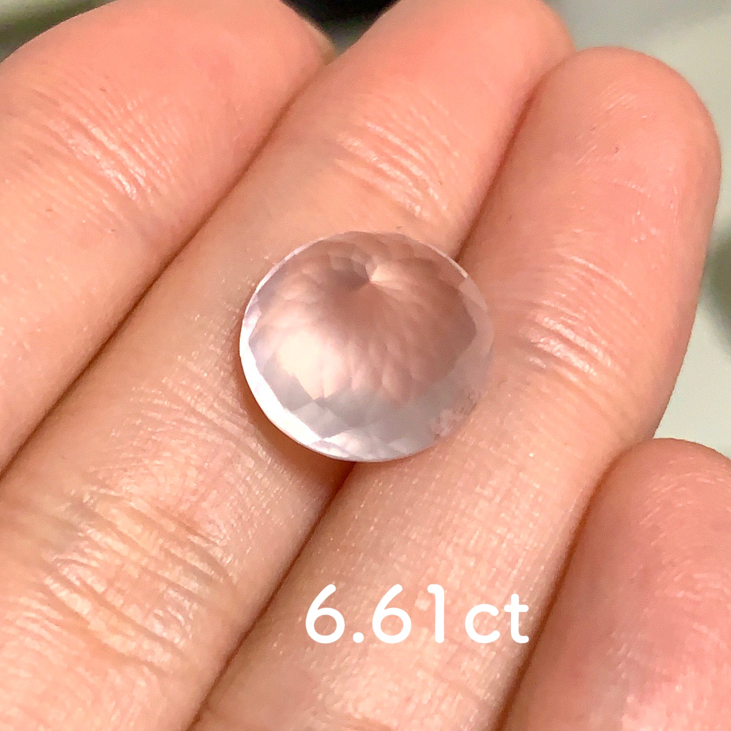 【動画紹介品】コチラは6.61ct🍀今朝届いたばかり🎶師匠作品⭐️眩(くらら)カットとローズクォーツの優しい雰囲気が超ラブリー💖