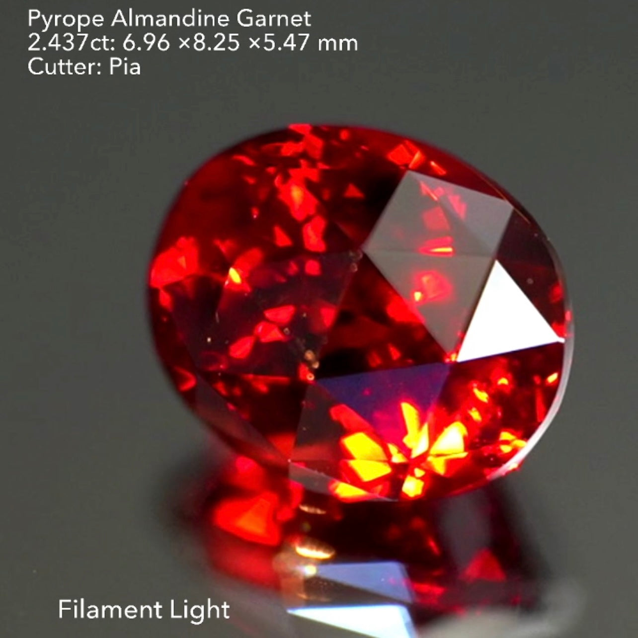 【ご当選者さま専用】燃えるような「赤」🔥パイロープアルマンディンガーネット2.437ct✨💎ピアッちゃん作品