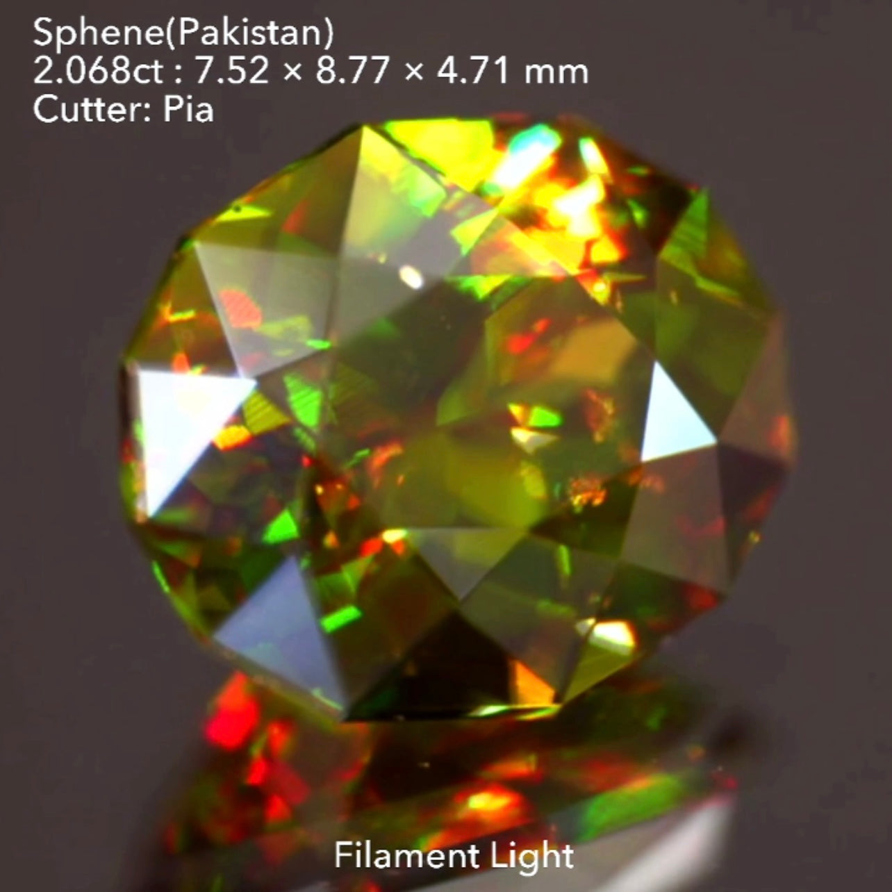 【SOLD OUT】これぞGTQスフェーン👍色もファイアーも完璧です👏パキスタン産2.068ct💎ピアッちゃん作品✨こちらはお問合せ一番乗り特価でご紹介です♪