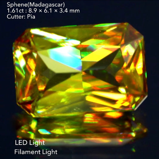 GTQオクタゴンは煌めきが違います🌈マダガスカル産スフェーン1.61ct✨ピアッちゃん作品💎