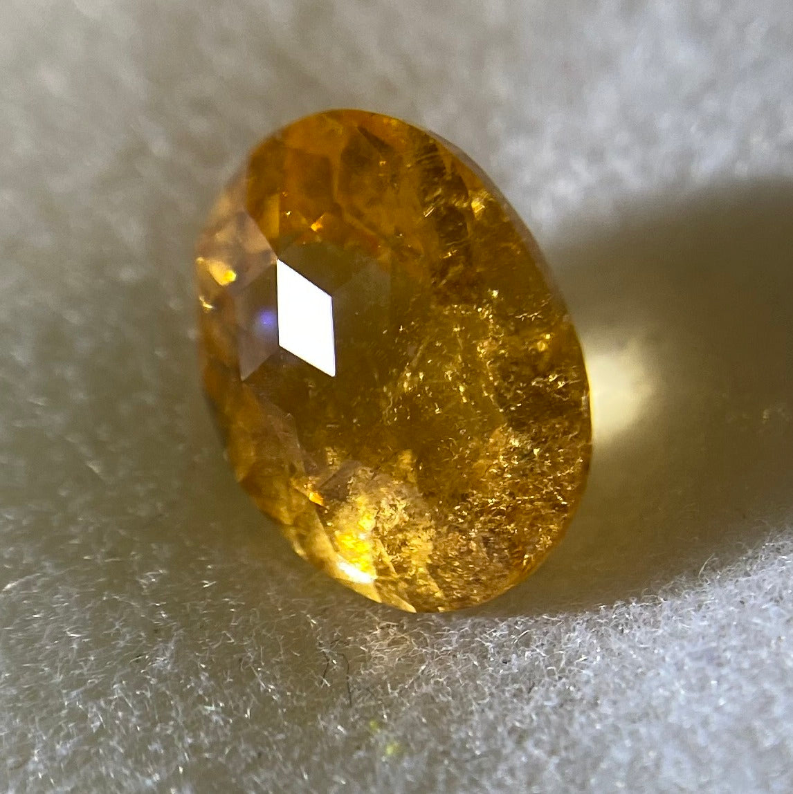 【キューブスターカット】スペサタイト(マンダリン)ガーネット 1.16ct✨ゲオちゃん作品