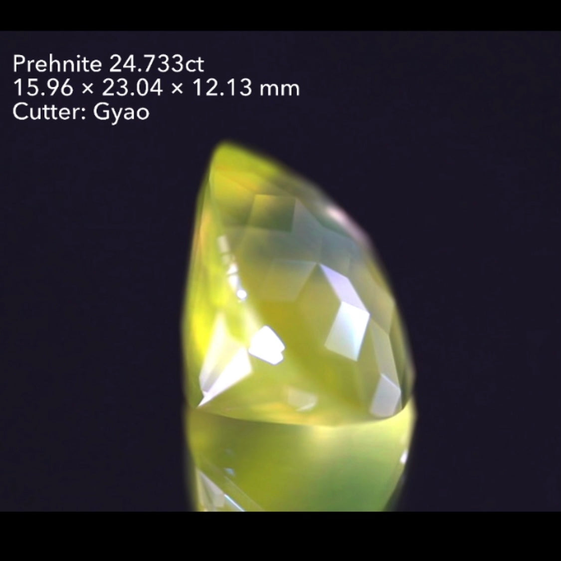 【SOLD OUT】傑作👏両面キューブの大粒イエロープレナイト24.733ct💎ゲオちゃん作品