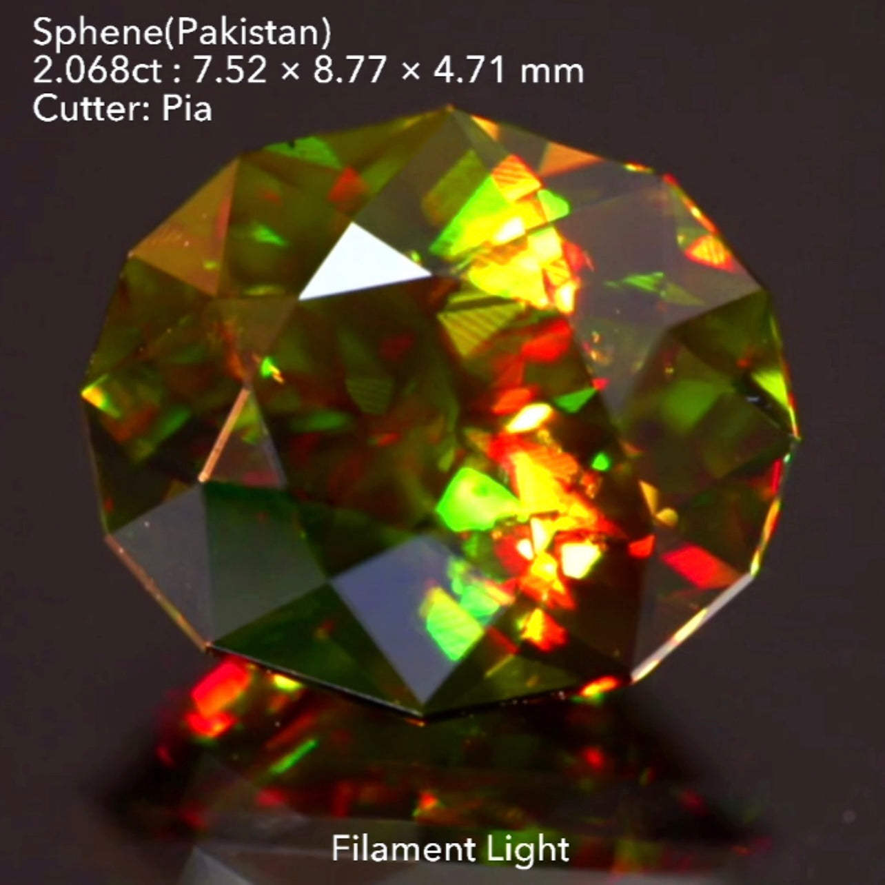 【SOLD OUT】これぞGTQスフェーン👍色もファイアーも完璧です👏パキスタン産2.068ct💎ピアッちゃん作品✨こちらはお問合せ一番乗り特価でご紹介です♪