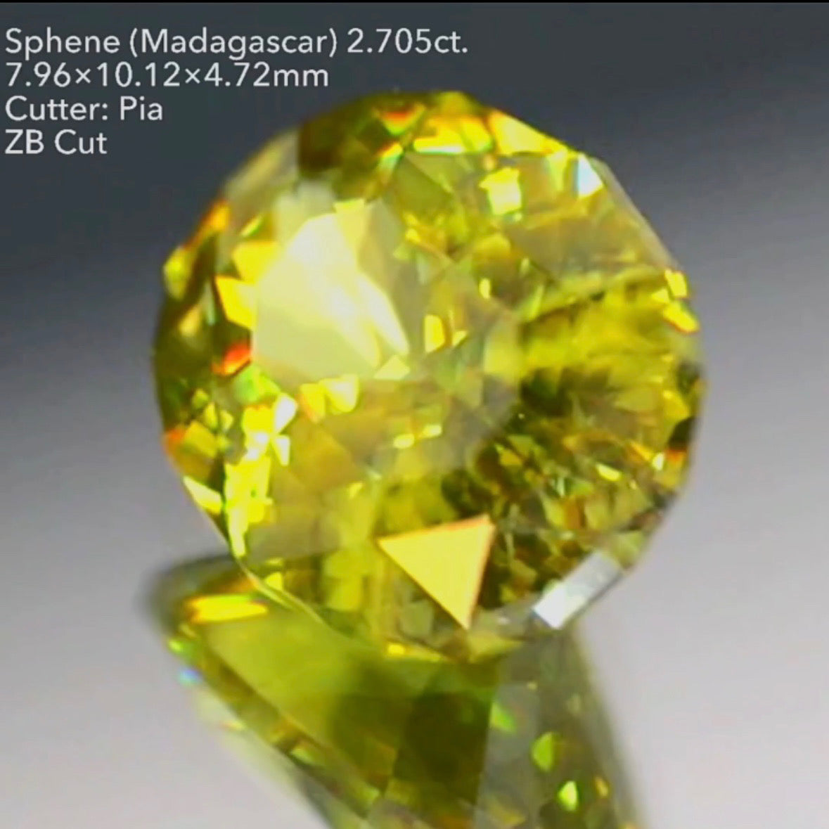 マダガスカル産スフェーン 2.705ct ZBカット ピアッちゃん作品