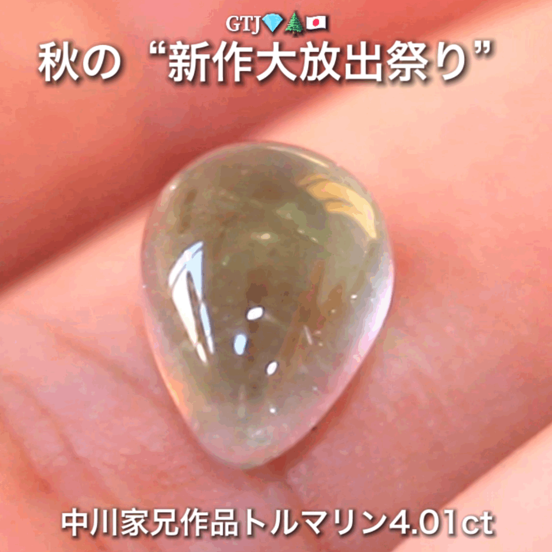 つるぴかウォーターメロン4.01ct🍉楽しいトルマリン特集💎✨こちらはGemTreeAuctionでご紹介で〜す♬秋の“新作大放出祭り🍁”こちらは本日21:00終了です⏰