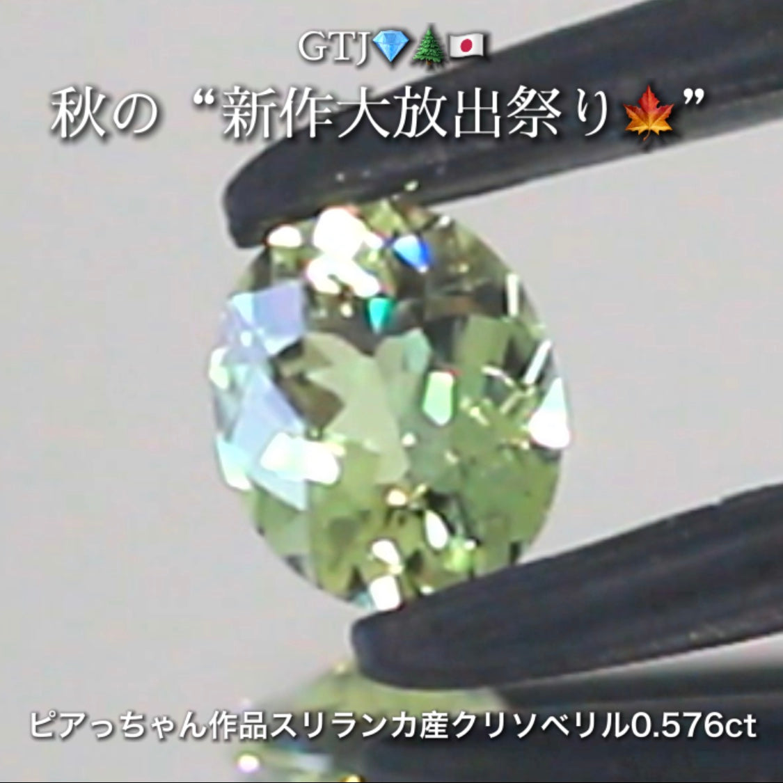 バナジウムクリソベリル0.576ct✨ピアっちゃん作品👌GTJ💎🌲🇯🇵秋の“新作大放出祭り🍁”期間中は特にお得な価格でご紹介します❗️