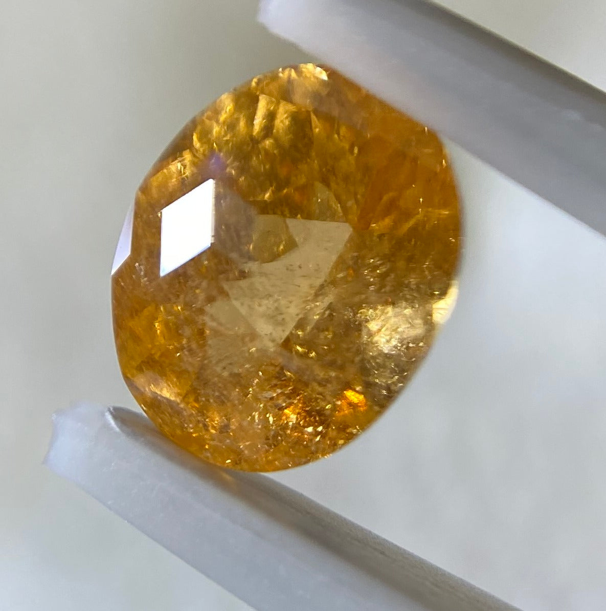 【キューブスターカット】スペサタイト(マンダリン)ガーネット 1.16ct✨ゲオちゃん作品