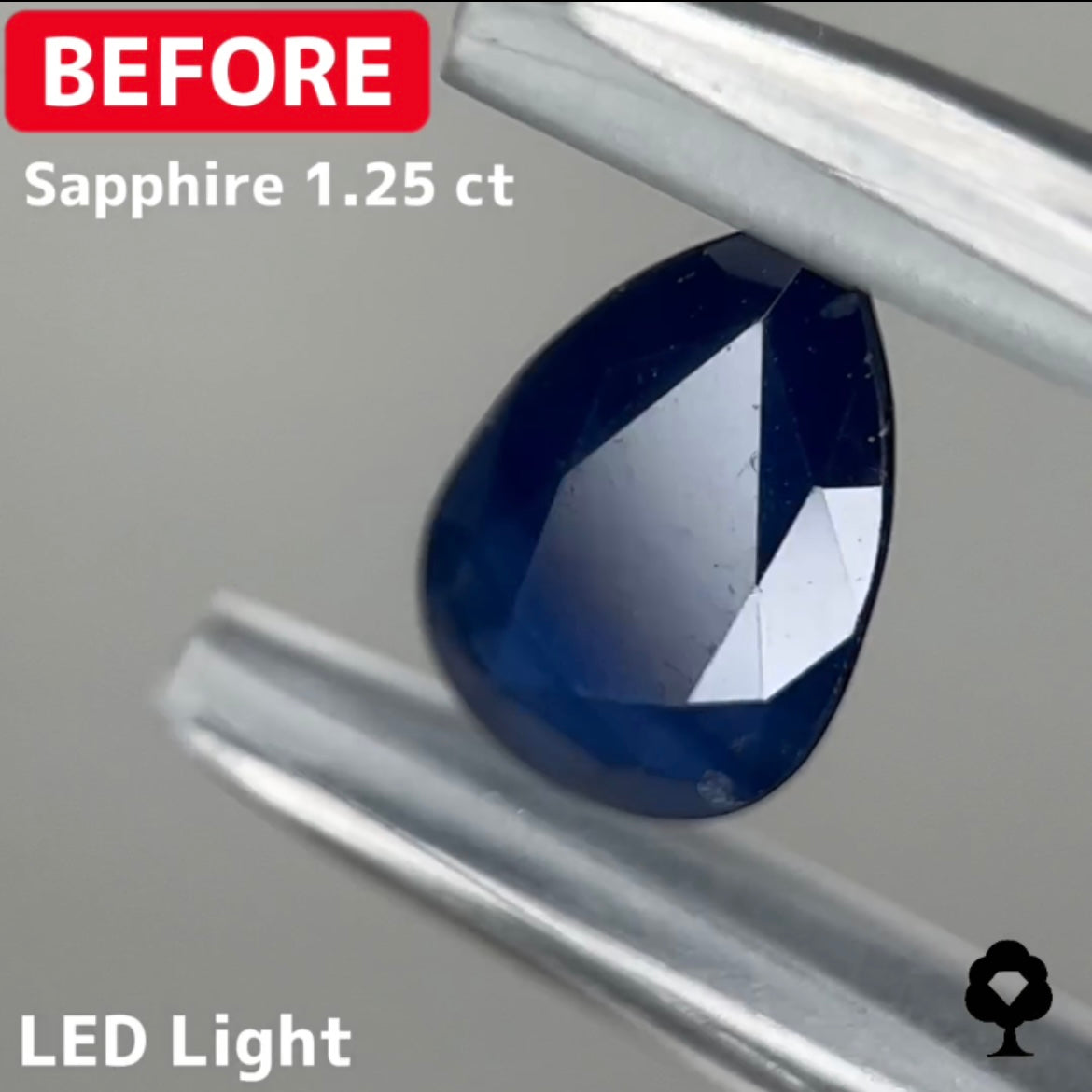 【BeforeAfterギャンブル企画2🦐】カットがモヤモヤするBefore宝石が生まれ変わる‼️サファイア Before 1.25ct
