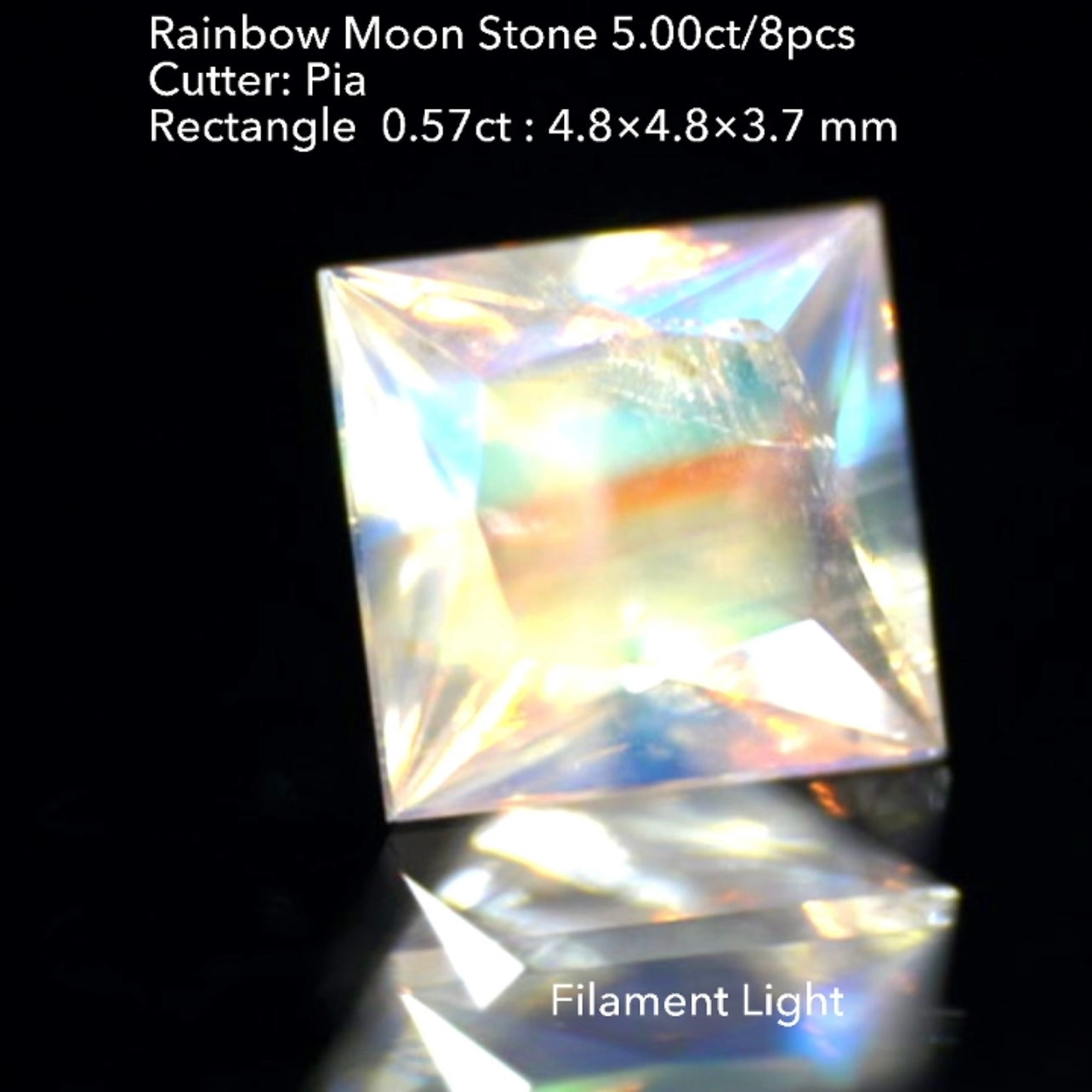 4日22:00終了💨2022年初売りオークション❗️GTJ の大人気アイテム💎3~10角形の多角形セット✨レインボームーンストーン8個で5.00ct🌈🌖💎ピアッちゃん作品👍