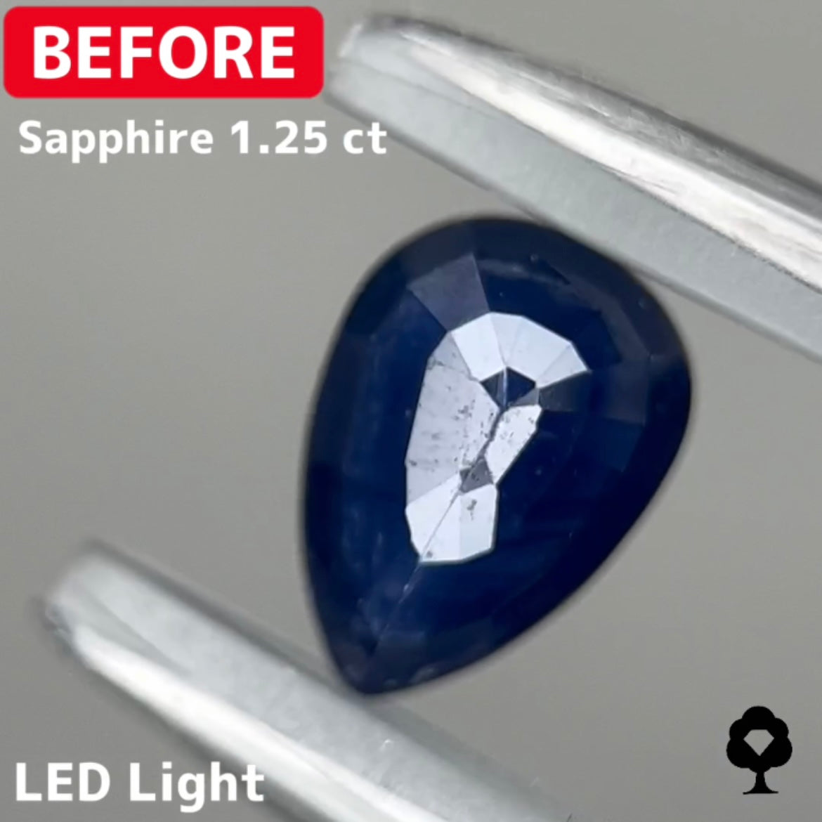 【BeforeAfterギャンブル企画2🦐】カットがモヤモヤするBefore宝石が生まれ変わる‼️サファイア Before 1.25ct