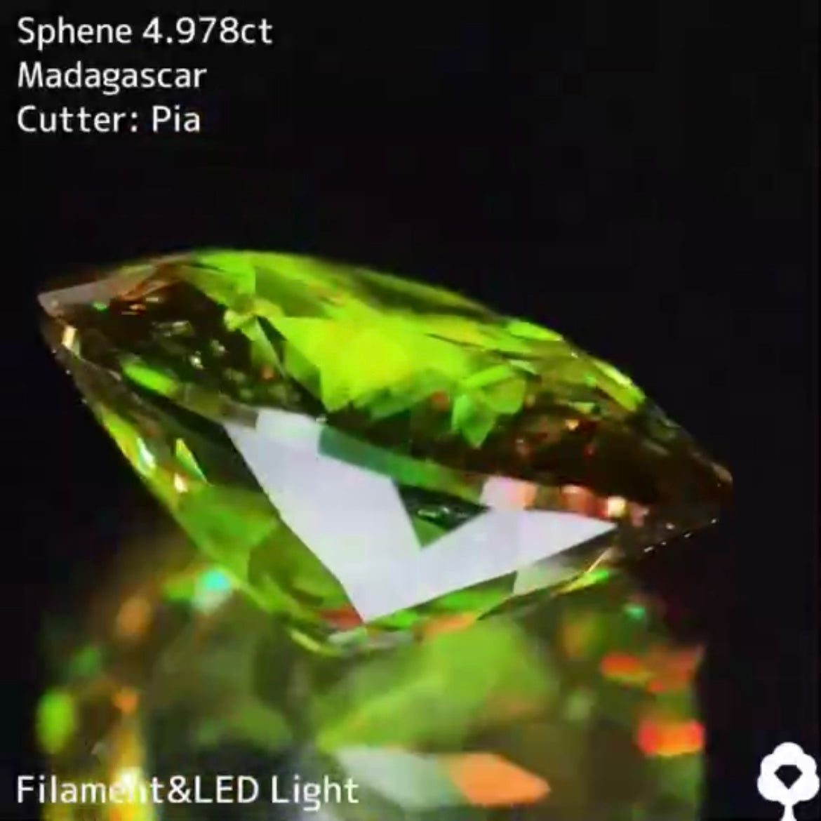 【マダガスカル産極上グリーン】スフェーン 4.978ct