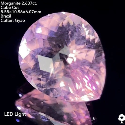 まさに桜の花びら🌸 魅惑的なぼってり全面キューブ✧ モルガナイト(ピンクベリル)2.637ct✨ゲオちゃん作品