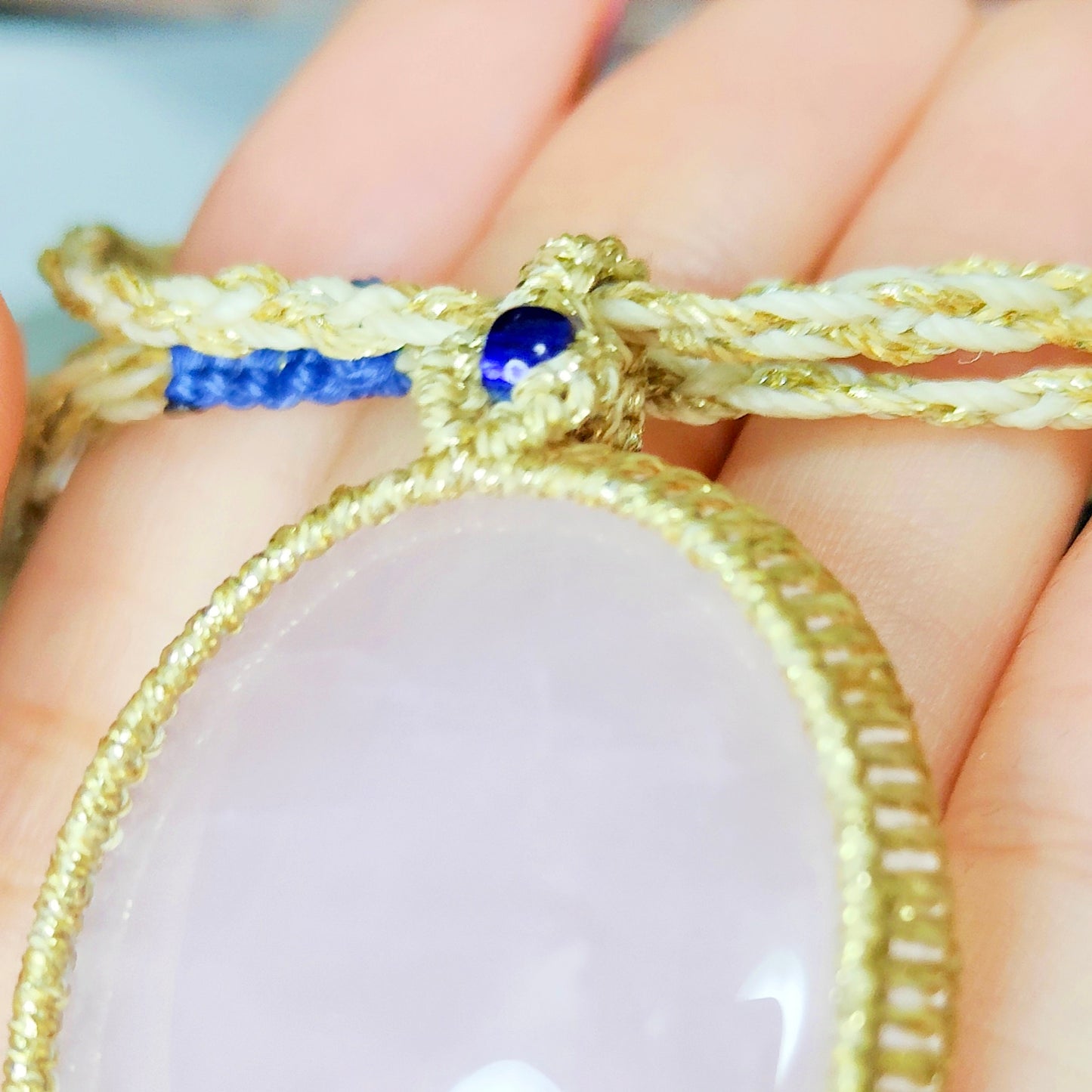【watariさんマクラメ作品 ⑧】ローズクォーツ75.82ct