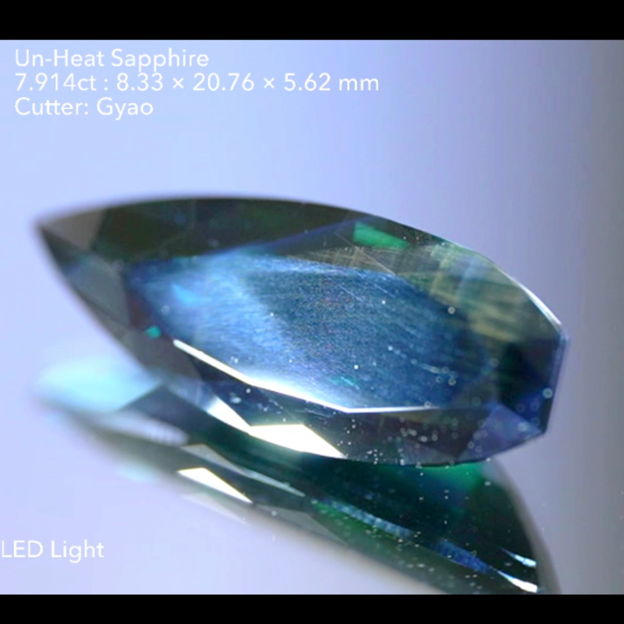 非加熱サファイア 7.914ct★金色に近いシーンも出るGTJ歴史の一つに残るサファイア通向けの逸品
