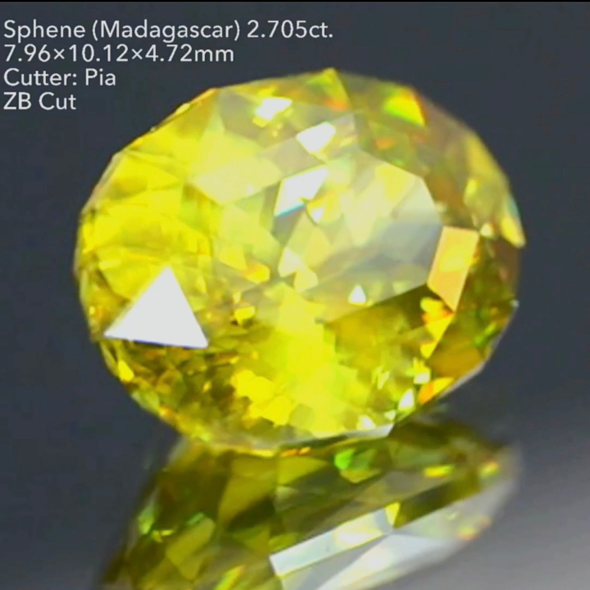 マダガスカル産スフェーン 2.705ct ZBカット ピアッちゃん作品