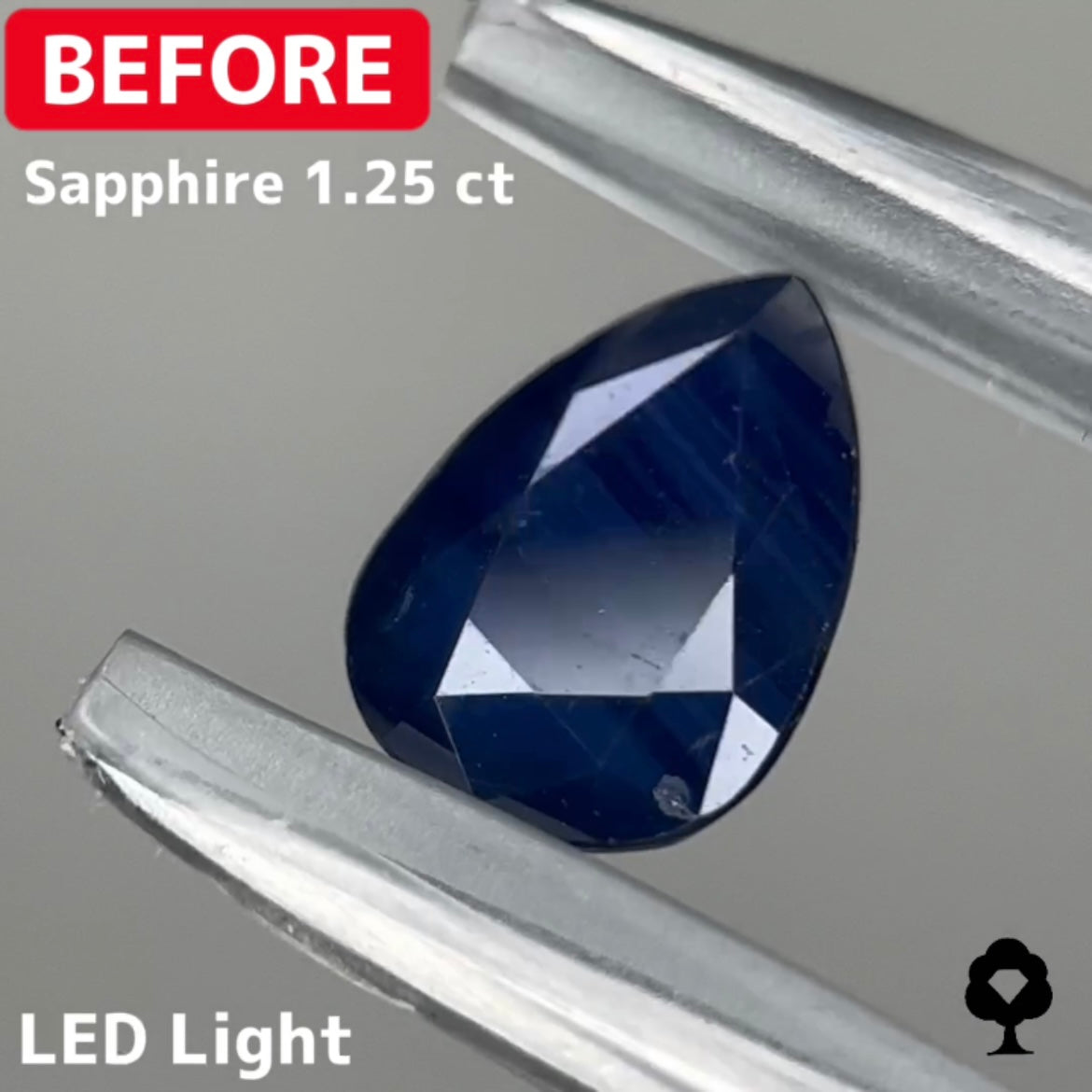 【BeforeAfterギャンブル企画2🦐】カットがモヤモヤするBefore宝石が生まれ変わる‼️サファイア Before 1.25ct