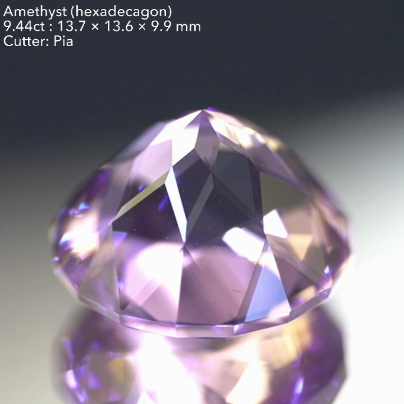 【SOLD OUT】新カット✨縁取りパビリオン💎アメジスト9.44ct💎ピアッちゃん作品🌈こちらはお問合せ一番乗り特価でご紹介です♪