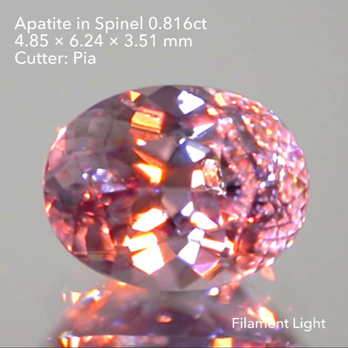 【SOLD OUT】カットもインクルもキラッキラ✨アパタイトinスピネル0.816ct💎ピアッちゃん作品