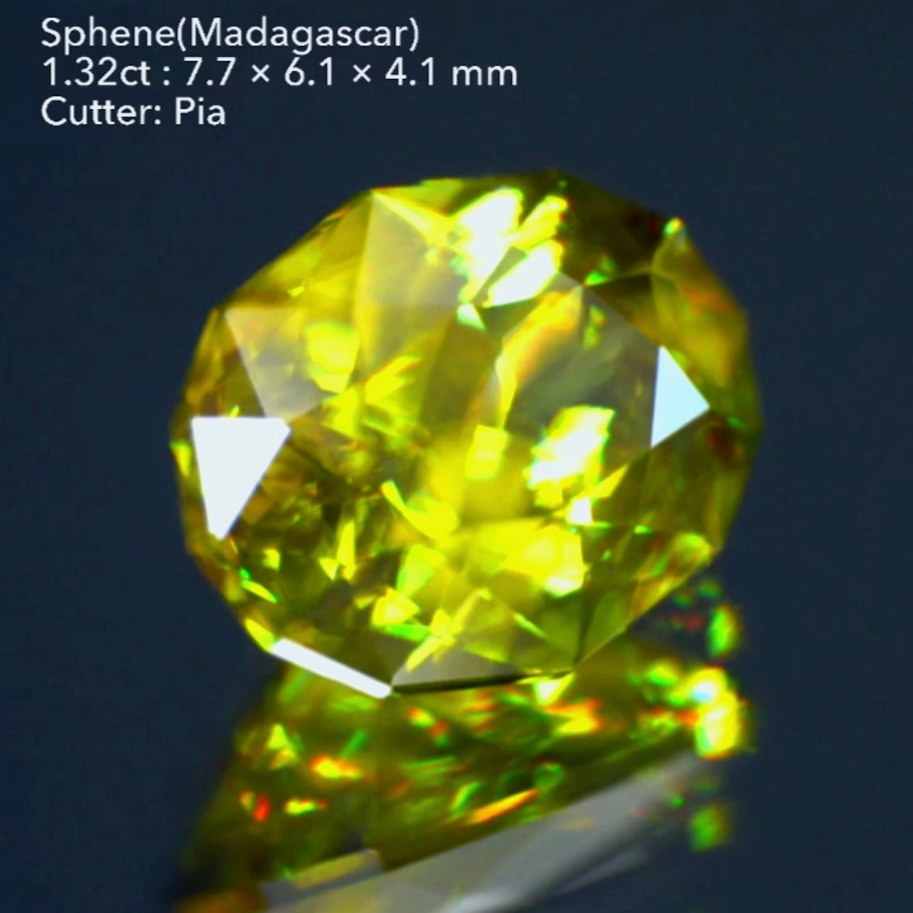 ファンシーカットから放たれる“GTQファイアー”✨👍スフェーン(マダガスカル産)1.32ct💎ピアッちゃん作品✨本店特典付き『クーポン or ZB』のご利用もOKです❗️