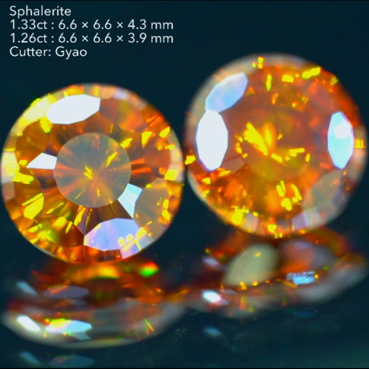 奇跡のペア🎁✨スファレライト1.33ct & 1.26ct✨コインカットの進化版👍ゲオちゃん作品