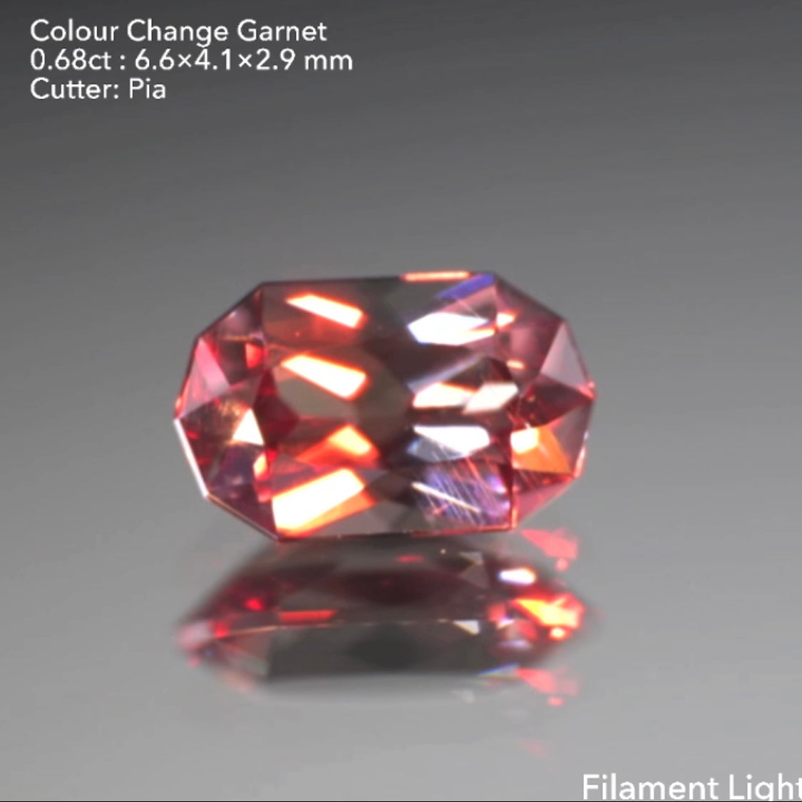 カプセルっぽい10角形✨カラーチェンジガーネット0.68ct💎ピアッちゃん作品