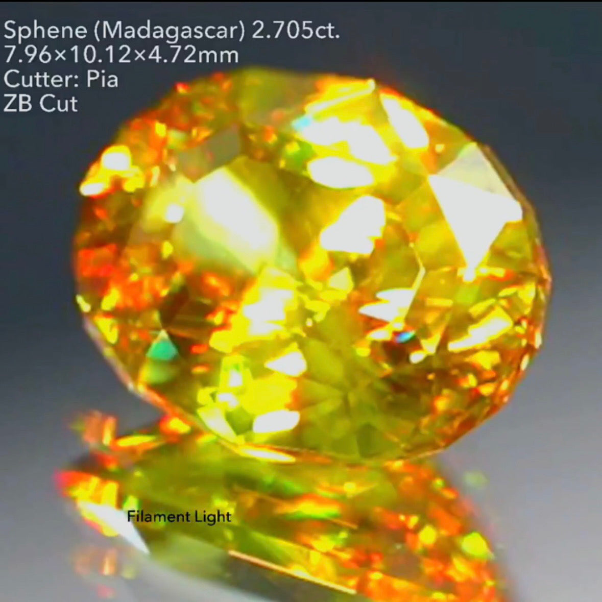 マダガスカル産スフェーン 2.705ct ZBカット ピアッちゃん作品