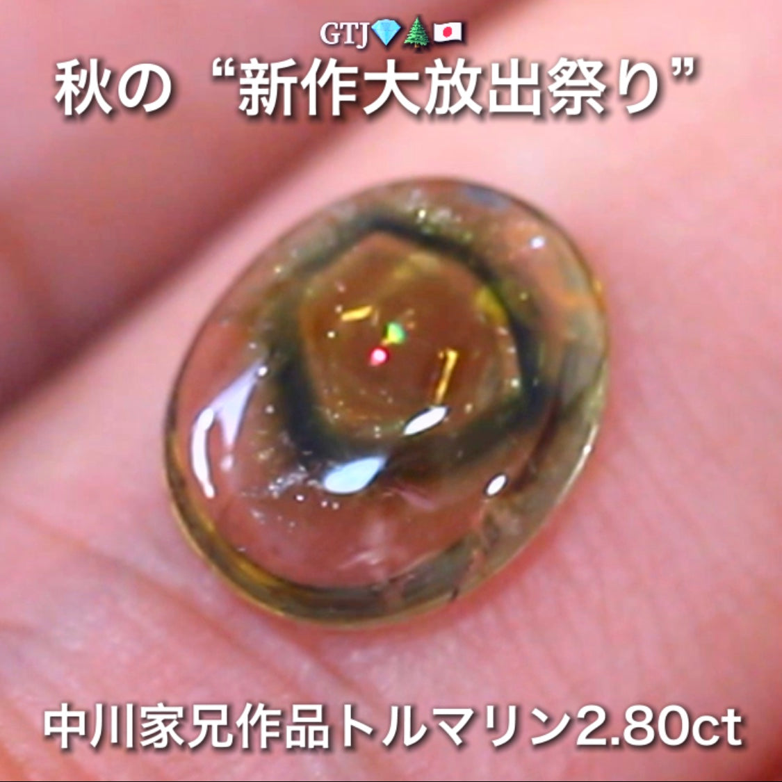 虹入り結晶2.80ct🌈楽しいトルマリン特集💎✨こちらはGemTreeAuctionでご紹介で〜す♬秋の“新作大放出祭り🍁”こちらは本日21:10終了です⏰